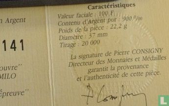 France 100 francs 1993 (PROOF) "200 years Louvre Museum - Venus de Milo" - Image 3