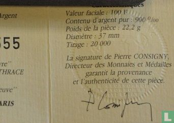 Frankrijk 100 francs 1993 (PROOF - zilver) "200 years Louvre Museum - Victory of Samothrace" - Afbeelding 3