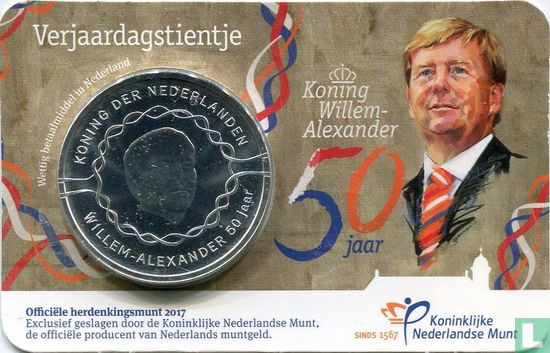 Netherlands 10 euro 2017 (coincard - UNC) "50th Birthday Willem - Alexander" - Image 2