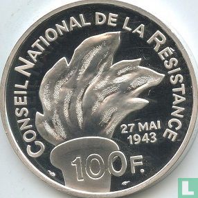 France 100 francs 1993 (BE) "50th anniversary of the death of Jean Moulin" - Image 2