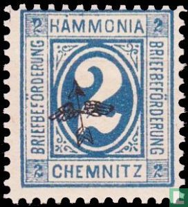 Briefbezorging Hammonia - Cijfer, met opdruk pijl