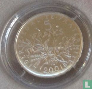 France 5 francs 2001 (silver) - Image 1