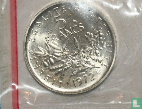 Frankrijk 5 francs 1972 (Piedfort - nikkel) - Afbeelding 1
