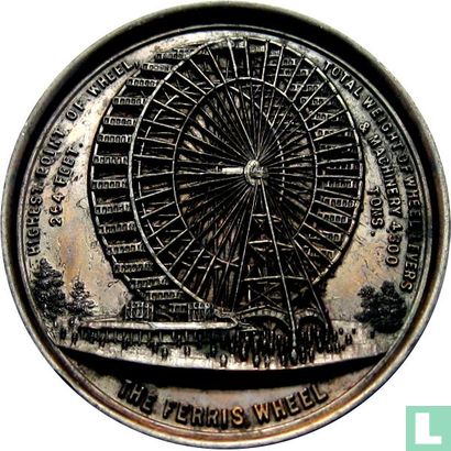 USA  Chicago World's Fair Ferris Wheel & Rambler Bicycles  1893 - Afbeelding 1
