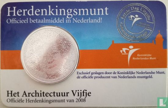 Netherlands 5 euro 2008 (coincard - first day issue) "Architecture in the Netherlands" - Image 2