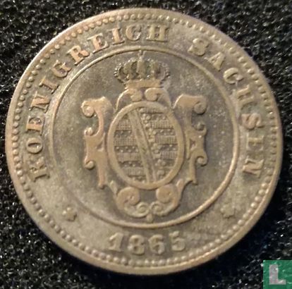 Saksen-Albertine 1 neugroschen / 10 pfennige 1865 - Afbeelding 1