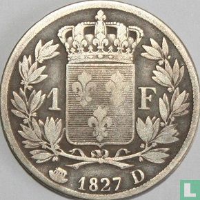 France 1 franc 1827 (D) - Image 1