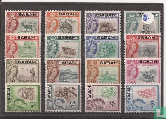surcharge SABAH sur timbres Nord-Bornéo