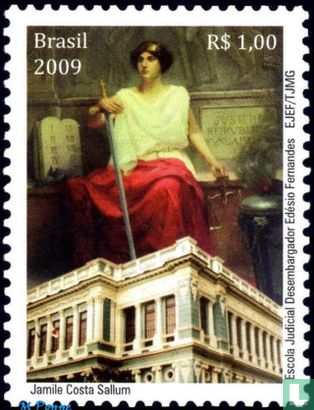 Göttin Themis und Belo Horizonte Palast der Gerechtigkeit