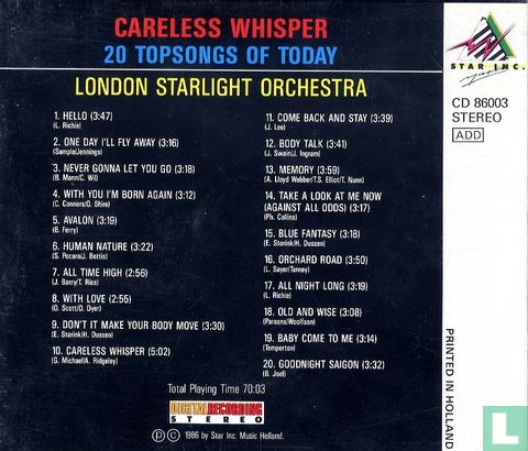 Careless Whisper - 20 Topsongs of Today - Bild 2
