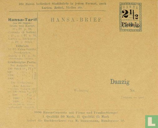 Hansa Cijfer - Brief (met opdruk) - Afbeelding 1