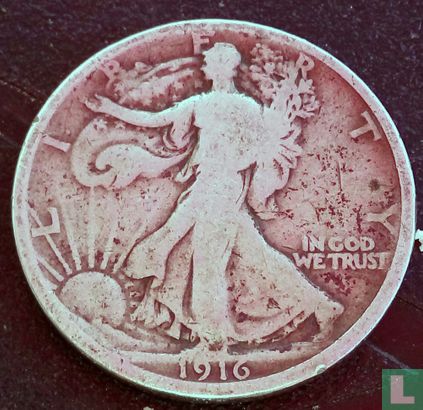 Verenigde Staten ½ dollar 1916 (zonder letter) - Afbeelding 1