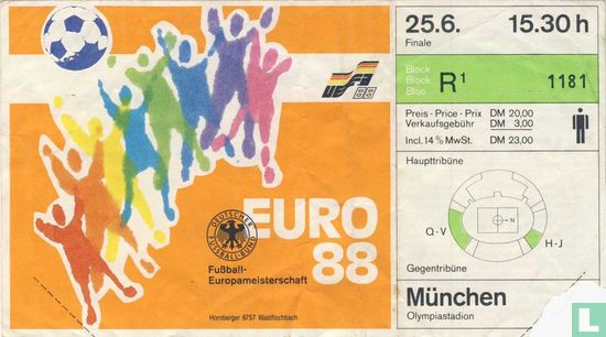 UEFA Ticket EURO 88 Finale Nederland - Sovjet-Unie - Image 1