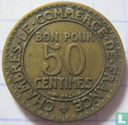 Frankrijk 50 centimes 1924 (open 4) - Afbeelding 2