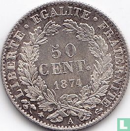 Frankrijk 50 centimes 1874 - Afbeelding 1