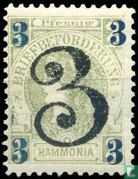 Hammonia head (with overprints)