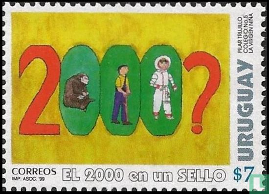 Het jaar 2000 op een postzegel 