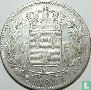 France 5 francs 1830 (Charles X - L) - Image 1
