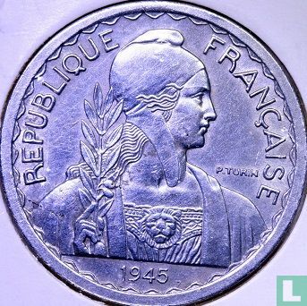 Indochine française 20 centimes 1945 (avec C) - Image 1