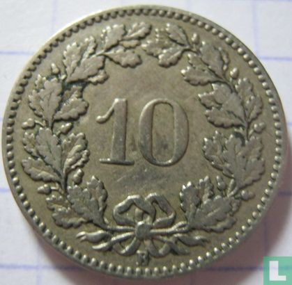 Switzerland 10 rappen 1879 - Image 2