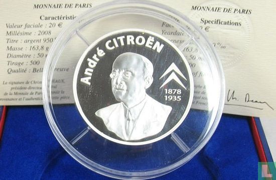 France 20 euro 2008 (PROOF) "130th anniversary of the birth of André Citroën" - Image 3