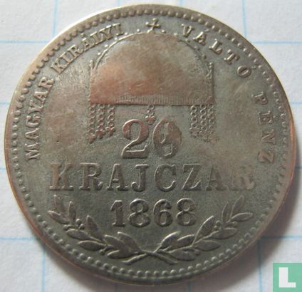Hongarije 20 krajczar 1868 (GY.F) - Afbeelding 1