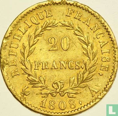 Frankrijk 20 francs 1808 (A) - Afbeelding 1