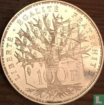 France 100 francs 1982 (Piedfort - Argent) - Image 2
