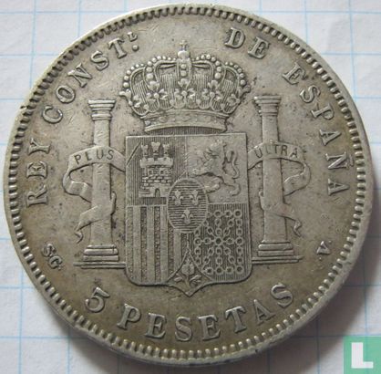 Spanien 5 Peseta 1898 - Bild 2