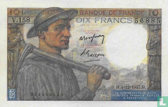 Frankrijk 10 Francs 1947 - Afbeelding 1