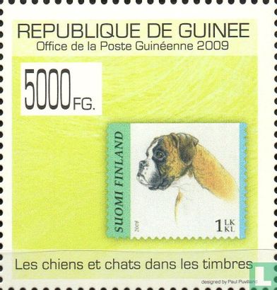 Dogs and cats in stamps