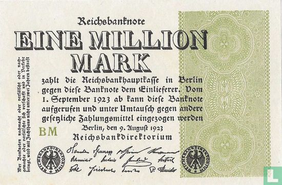 Deutschland 1 Million Mark 1923 (P102d - Ros.101d) - Bild 1