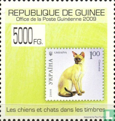 Dogs and cats in stamps