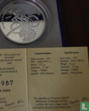 France 1½ euro 2003 (PROOF) "100th Anniversary of the Tour de France" - Image 3