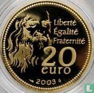Frankrijk 20 euro 2003 (PROOF - goud) "500th anniversary of Mona Lisa" - Afbeelding 1