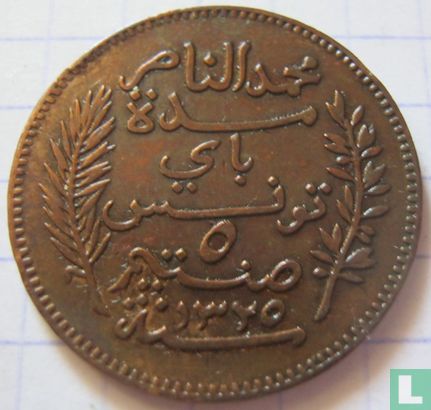 Tunesië 5 centimes 1907 (jaar 1325) - Afbeelding 2