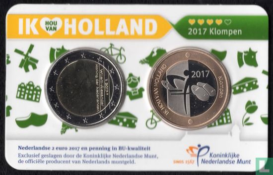 Nederland 2 euro 2017 (coincard) "Clogs" - Afbeelding 1
