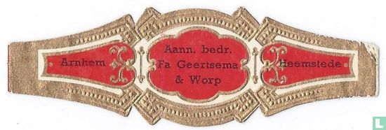 Aann. bedr. Fa. Geertsema & Worp - Arnhem - Heemstede - Image 1