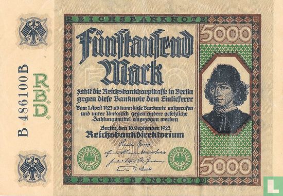 Germany 5000 Mark (P77 - Ros.76) - Image 1