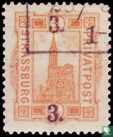 Main Church of Strassburg, with overprint