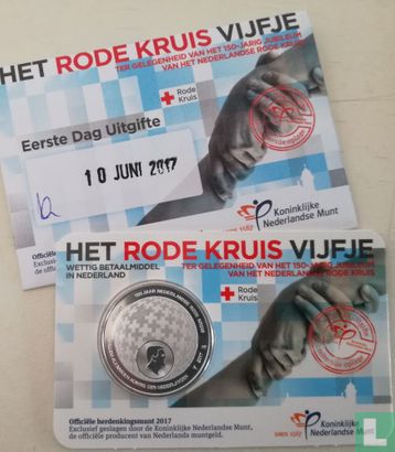 Netherlands 5 euro 2017 (coincard - first day issue) "150th anniversary of the Dutch Red Cross" - Image 1