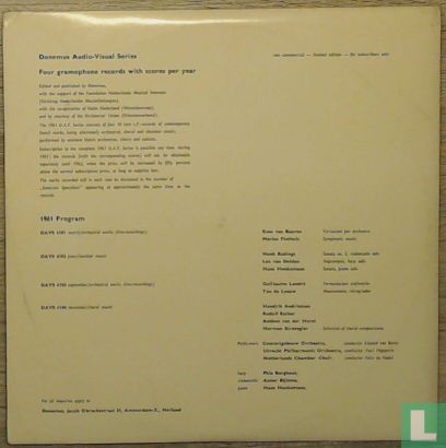 Donemus Audio-Visual Series 1961 No. 3 - Afbeelding 2