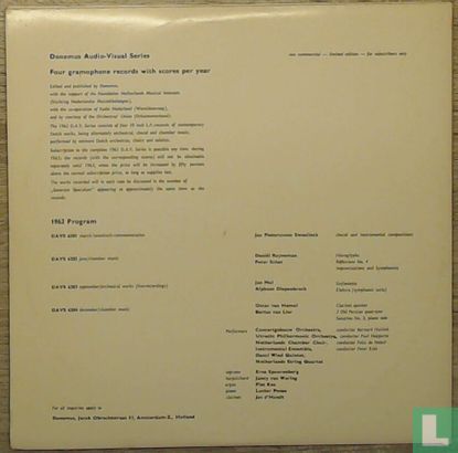 Donemus Audio-Visual Series 1962 No. 2 - Afbeelding 2