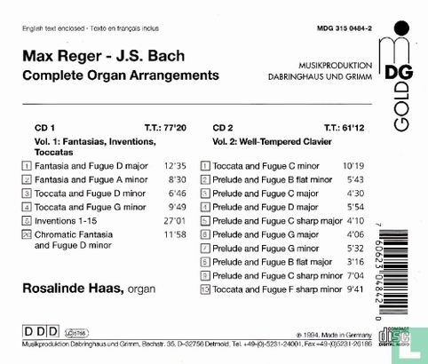Reger - Bach  Complete organ arrangements - Image 2