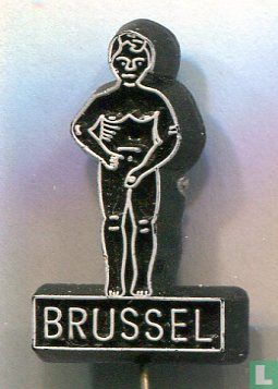 Brussel (Manneken Pis) [zilver op zwart]