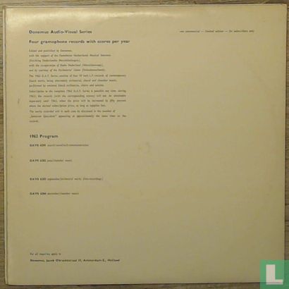 Donemus Audio-Visual Series 1962 No. 1 - Afbeelding 2