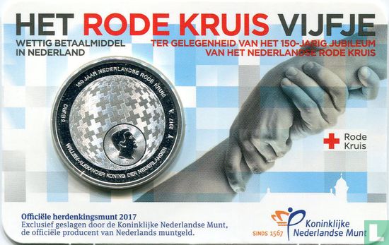 Netherlands 5 euro 2017 (coincard - UNC) "150th anniversary of the Dutch Red Cross" - Image 1