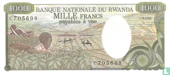 Rwanda 1000 Francs 1978 - Afbeelding 1