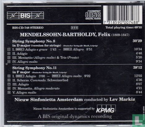 Felix Mendelsshon-Bartholdy - The Complete String Symphonies - Volume 3  - Image 2