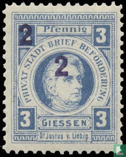 Dr.Justus v.Liebig, with double overprint